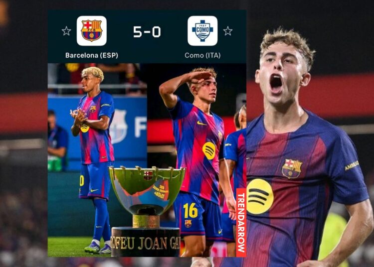 Barcelona Hancurkan Como 5-0, Fermin Lopez Cetak Dua Gol