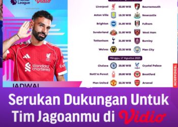 Jadwal Lengkap Liga Inggris 20252026 Live SCTV & Vidio