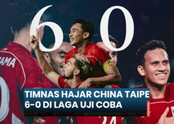 Timnas Indonesia Hajar Chinese Taipei 6-0 di Surabaya