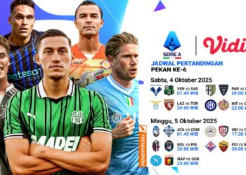 Jadwal Serie A 202526 Pekan 6 Live Streaming di Vidio