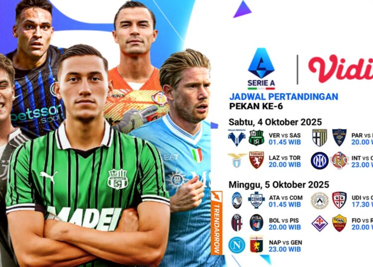 Jadwal Serie A 202526 Pekan 6 Live Streaming di Vidio