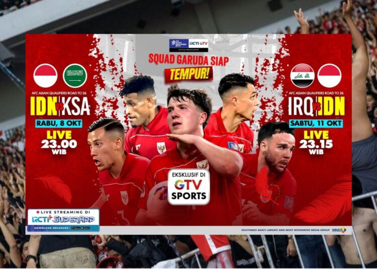 Jadwal Timnas Indonesia vs Arab Saudi dan Irak di Jeddah